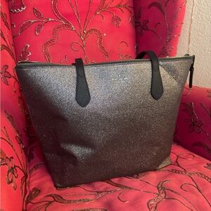 Kate Spade Dark Silver GLITTER Tote Bag Classic Design